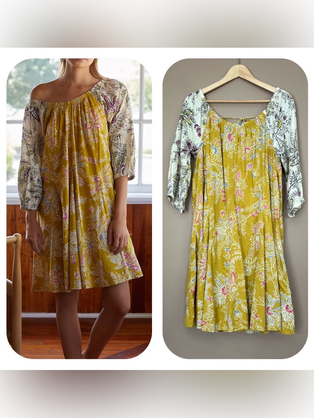 {Daily Practice by Anthropologie} Mollie Floral Tunic Dress Boho - Womens Medium